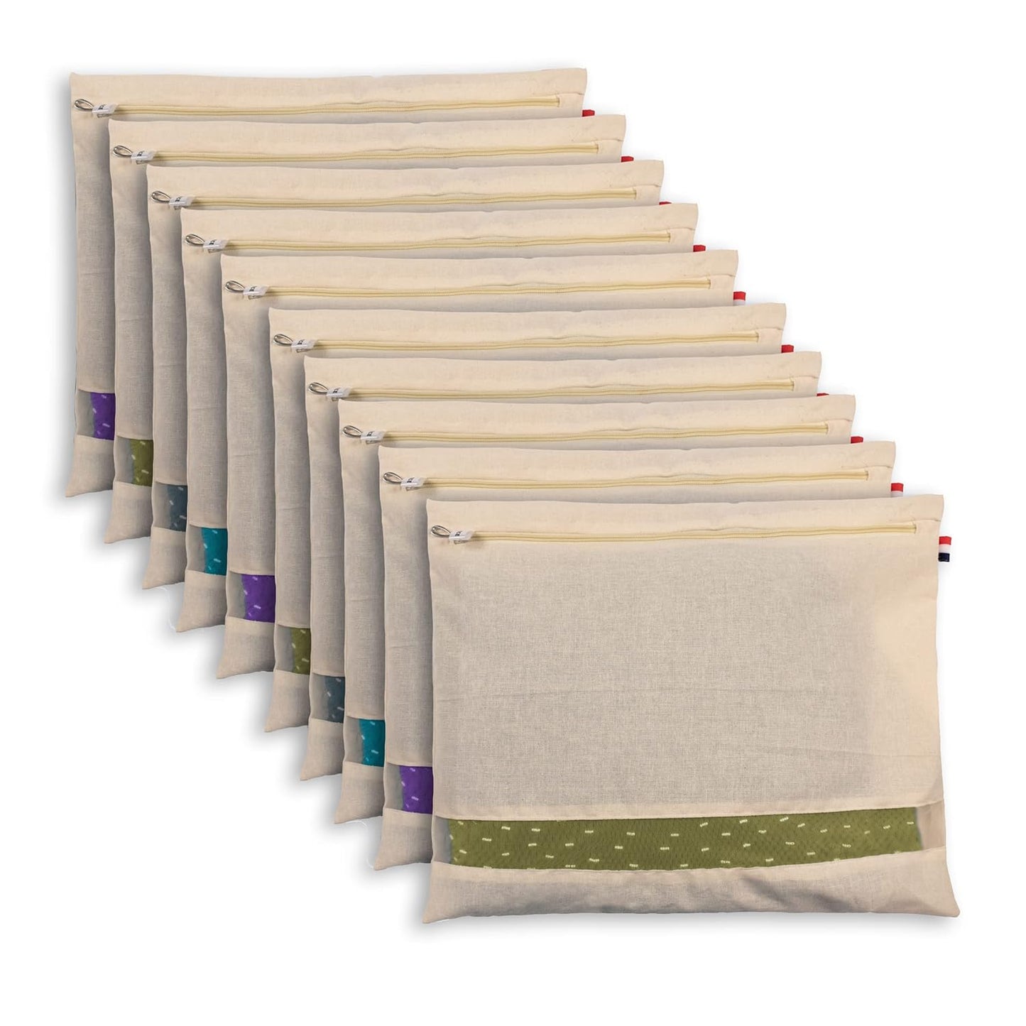 Cotton Saree Bags/Covers For Storage Big Size Single (16 X 14 Inch) With Zip Closure For Clothes Bags And Wardrobe Organizer With Transparent Mesh Pack of 6