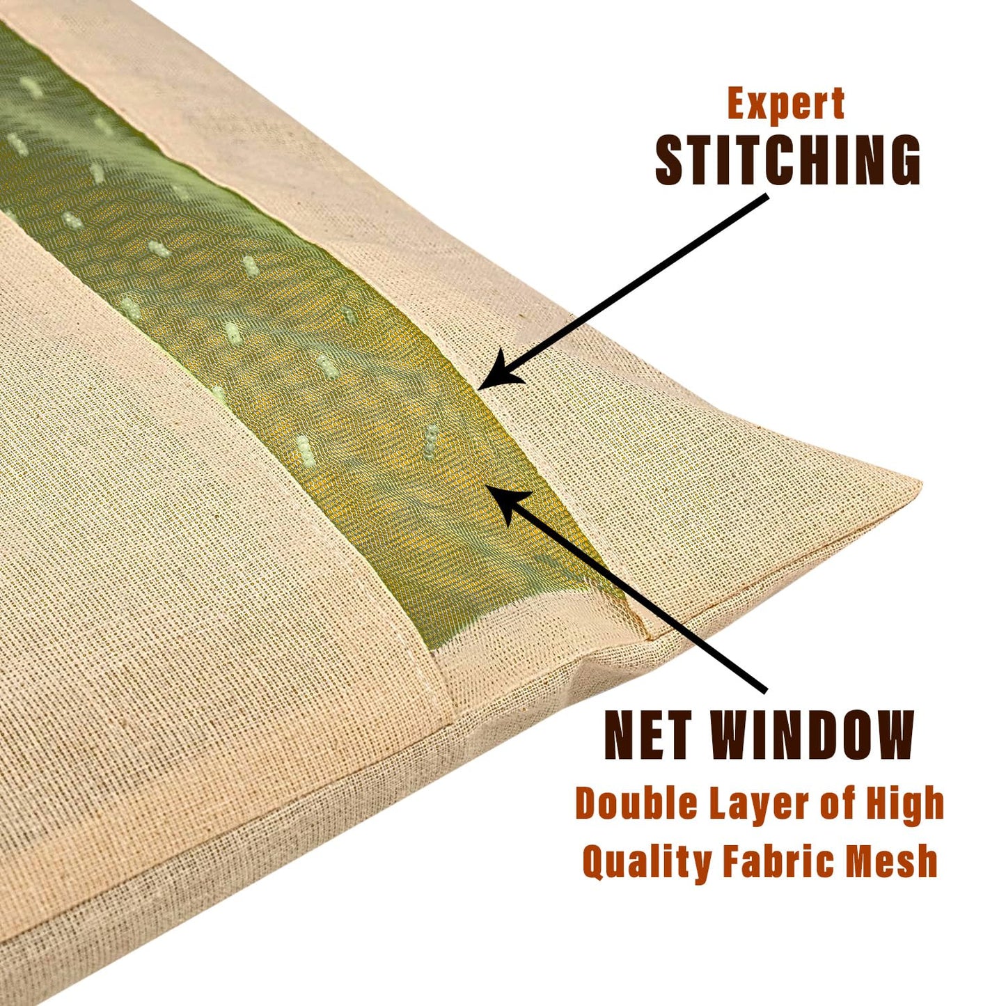 Cotton Saree Bags/Covers For Storage Big Size Single (16 X 14 Inch) With Zip Closure For Clothes Bags And Wardrobe Organizer With Transparent Mesh Pack of 6